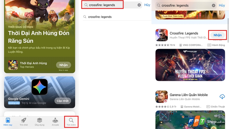 Các bước tải xuống Crossfire: Legends trên iOS