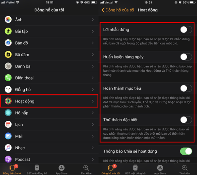 Vô hiệu hóa chế độ nhắc nhở vận động