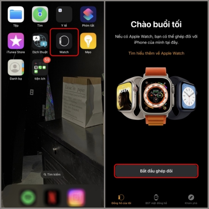 Mở ứng dụng Watch trên iPhone
