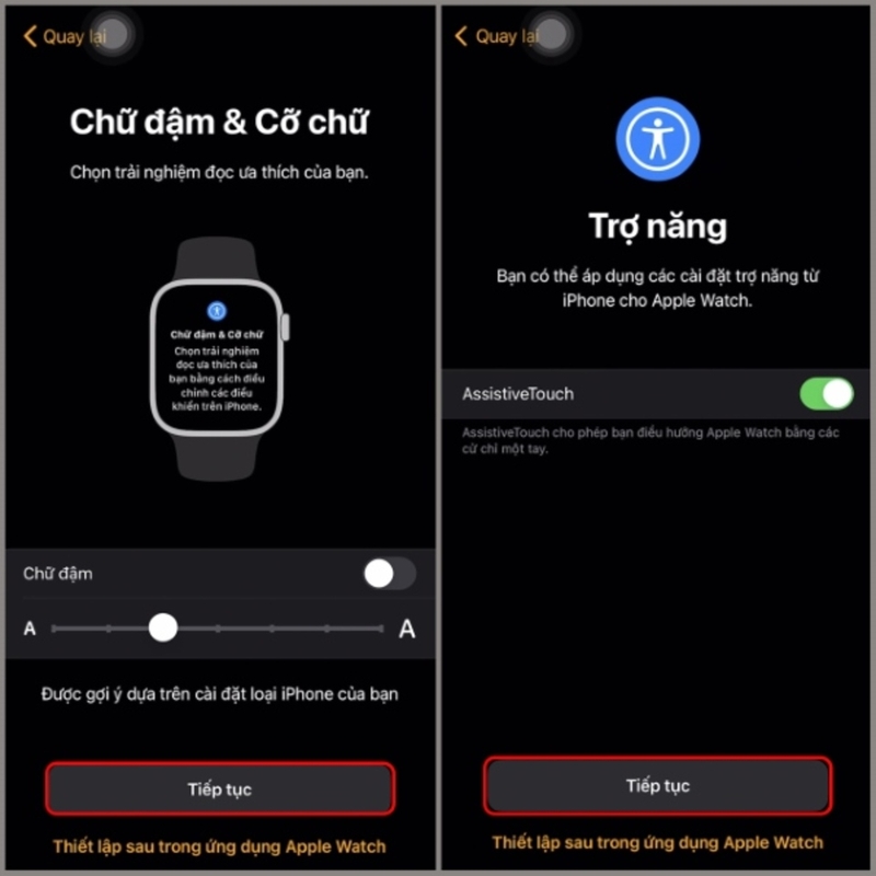 Thiết lập cài đặt cho Apple Watch