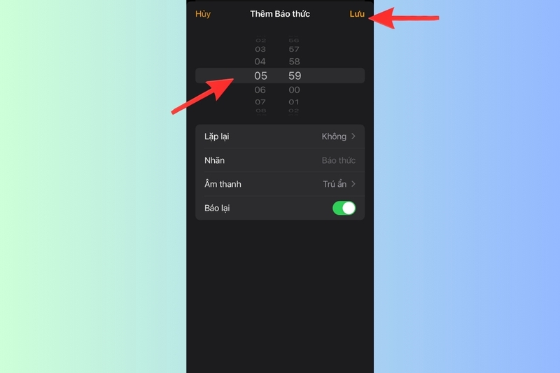 Cài đặt báo thức và giờ đi ngủ trên iPhone hình 3