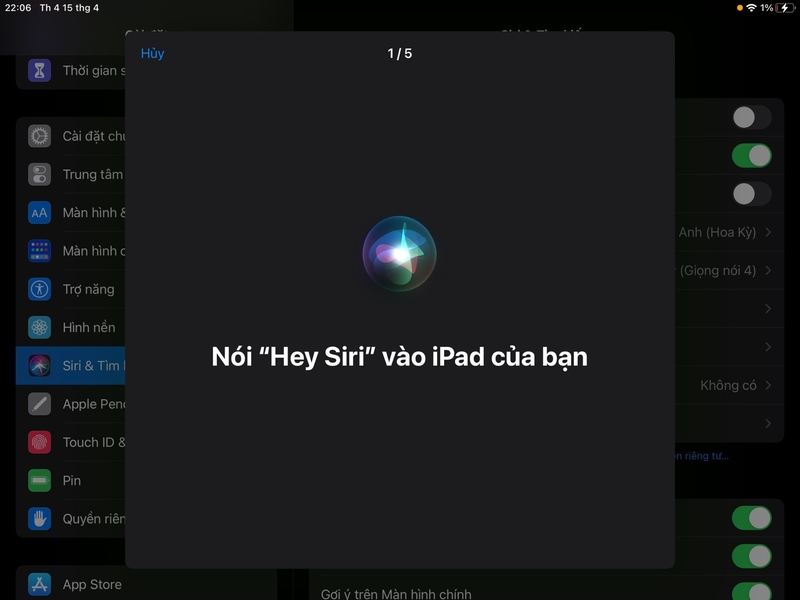 Thay đổi cài đặt Siri trên iPad 6