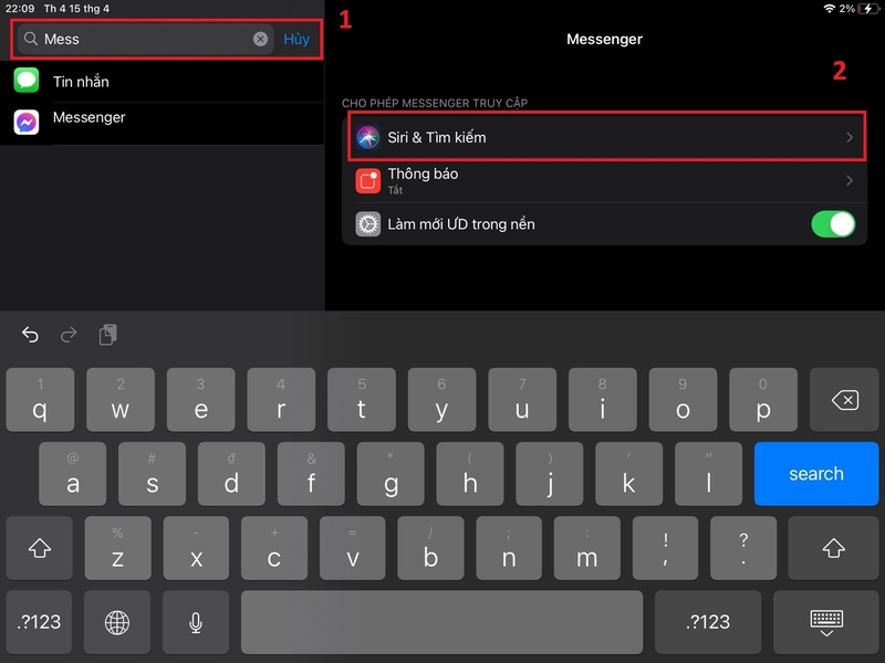 Thay đổi cài đặt Siri trên iPad 8