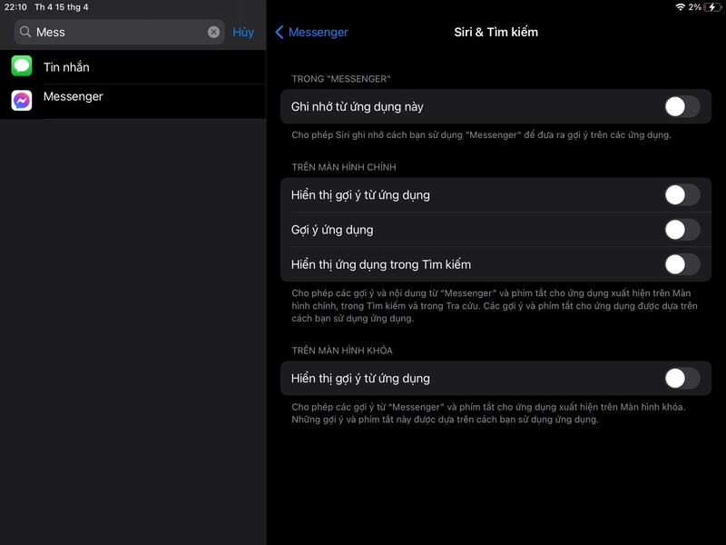 Thay đổi cài đặt Siri trên iPad 9