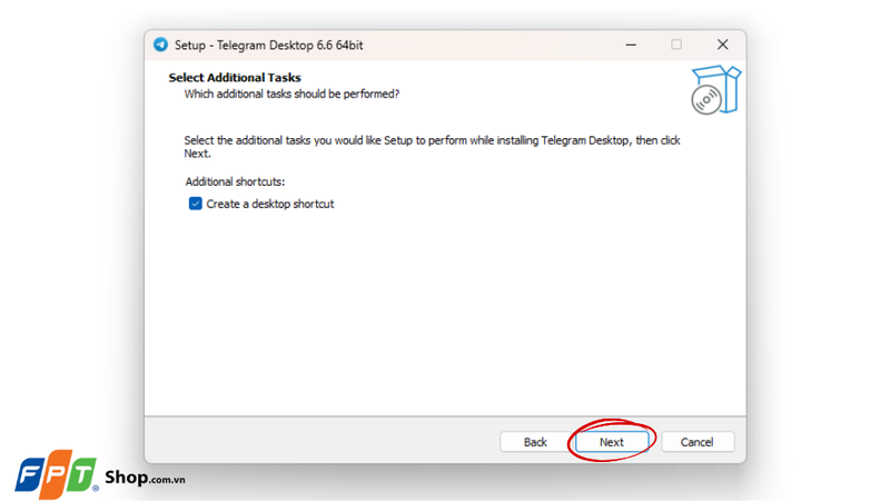 tạo shortcut Telegram Desktop