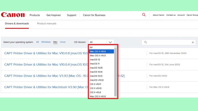 Tải driver phù hợp
