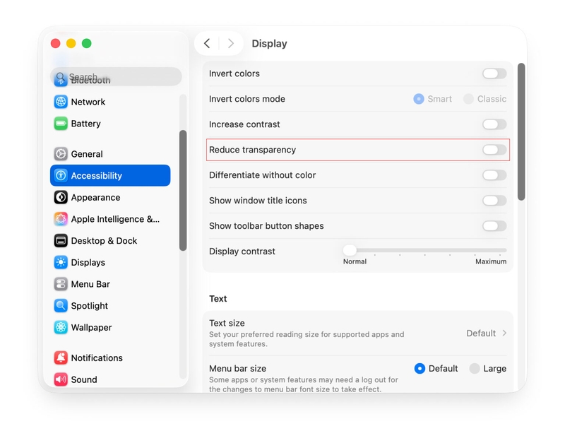 Tắt bớt hiệu ứng hình ảnh trên macOS