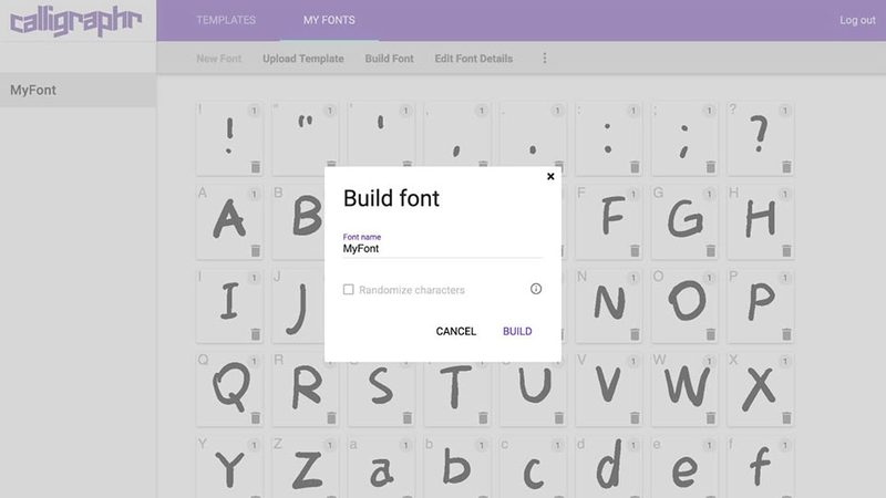 Một font chữ viết tay do người dùng tạo ra