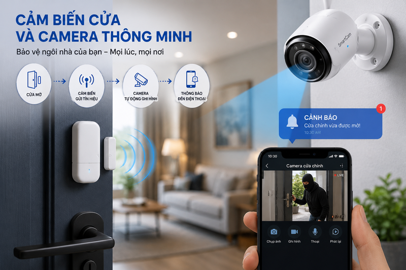 Cảm biến cửa và camera thông minh