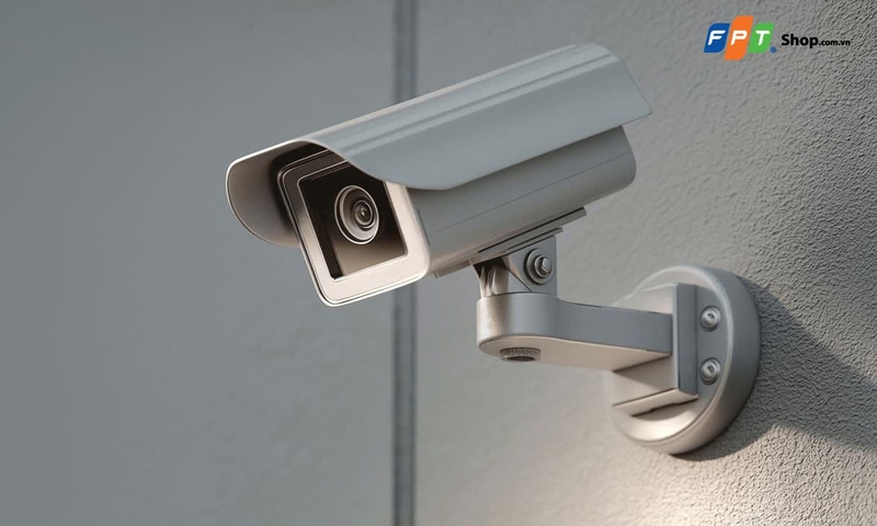Camera giám sát thân hộp gắn trên tường bằng giá đỡ điều chỉnh góc