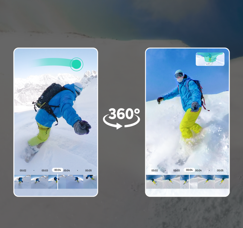Ghi hình trước, chọn góc sau với video 360°