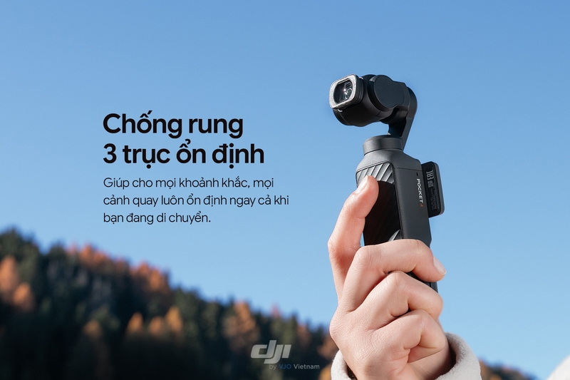 DJI Osmo Pocket 4 với 3 trục chống rung ổn định