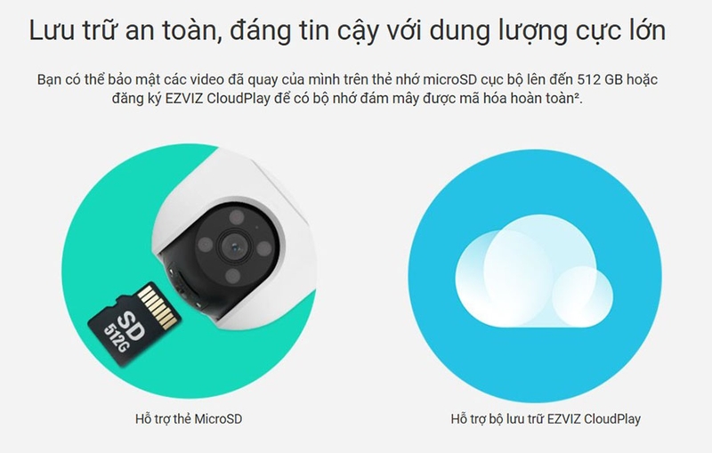 Ezviz H8C lưu trữ dữ liệu dung lượng lớn