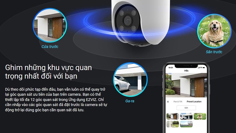 Camera IP ngoài trời 3MP Ezviz H8C phù hợp mọi ví trí trong ngôi nhà