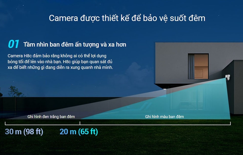 Ezviz H8C giám sát trong bóng tối dễ dàng