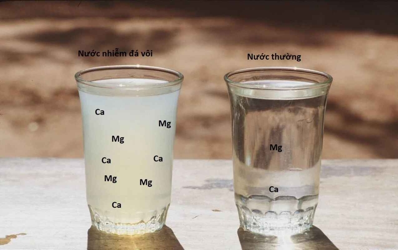 Nước cứng chứa nhiều ion canxi và magie