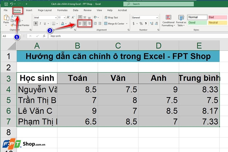 Căn chỉnh ô trong Excel - Ảnh 10