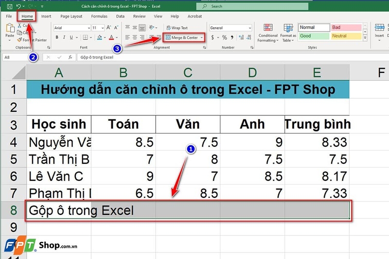Căn chỉnh ô trong Excel - Ảnh 08