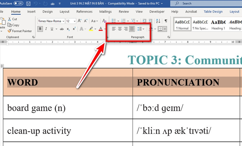 Các cách căn giữa ô trong bảng trên Word - 07