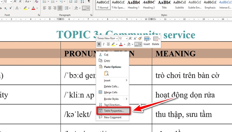 Các cách căn giữa ô trong bảng trên Word - 06