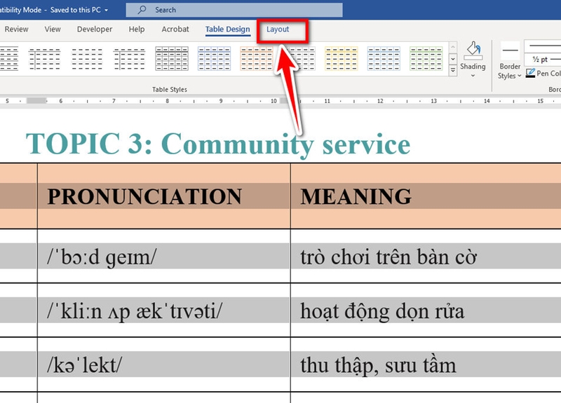 Các cách căn giữa ô trong bảng trên Word - 03