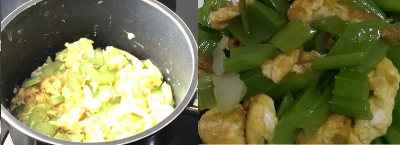 cần tây xào trứng 4