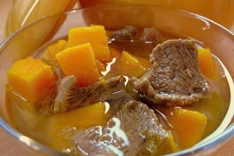 canh bí đỏ thịt bò ảnh 5
