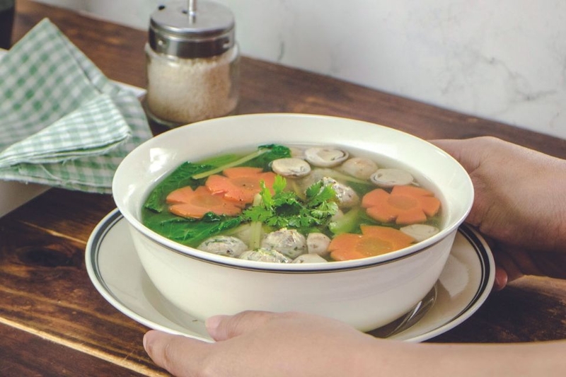 canh cải bẹ xanh thịt viên 6