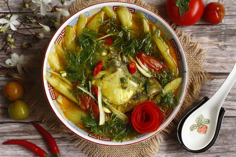 canh chua cá chép nấu dọc mùng ảnh 13