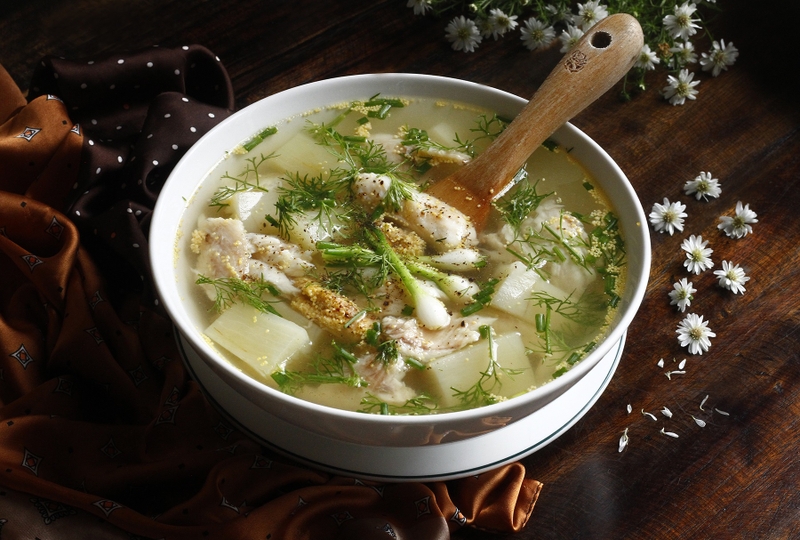canh củ sắn nấu cá quả 4