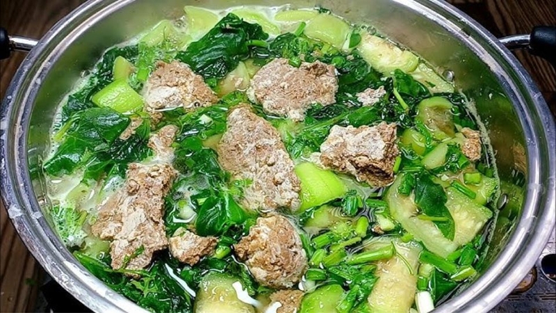 canh cua rau mồng tơi mướp 6