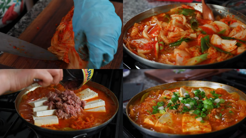 Canh kim chi cá ngừ hộp