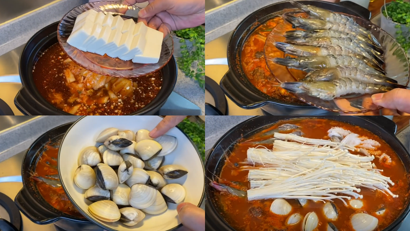 Canh kim chi hải sản