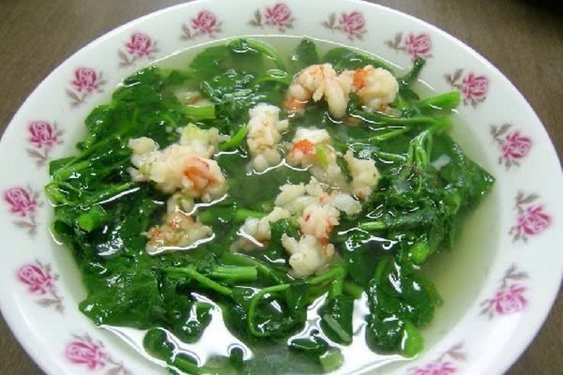 Canh rau cải xoong nấu tôm ảnh 5