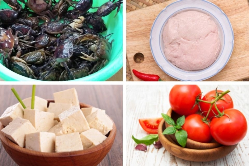 Nguyên liệu làm canh riêu là gì?