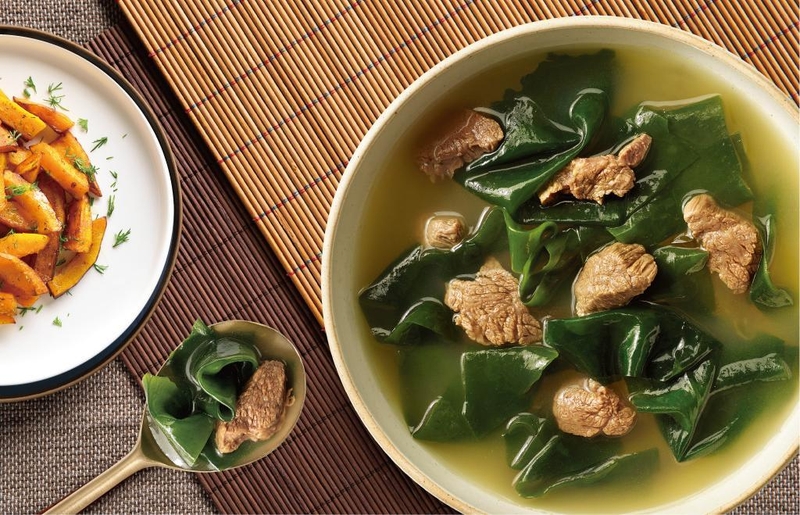 Canh rong biển thịt bò đậu hũ nấm kim châm 6
