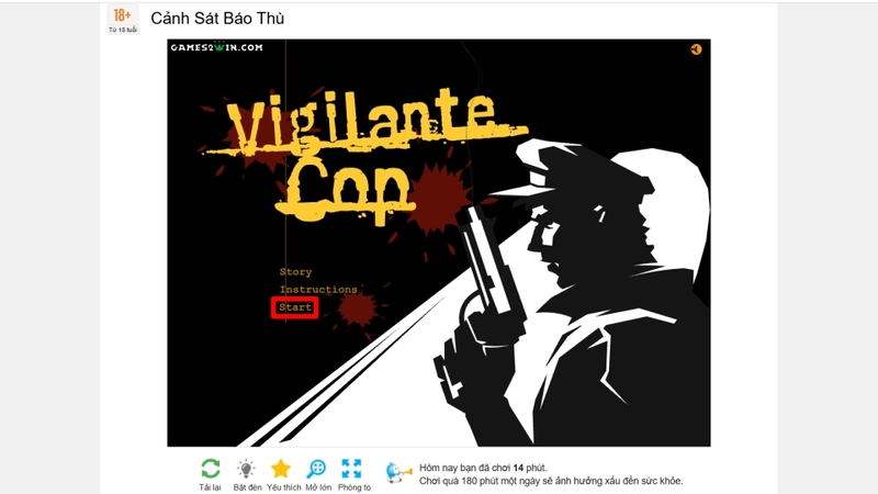 Nhấn Start để bắt đầu chơi