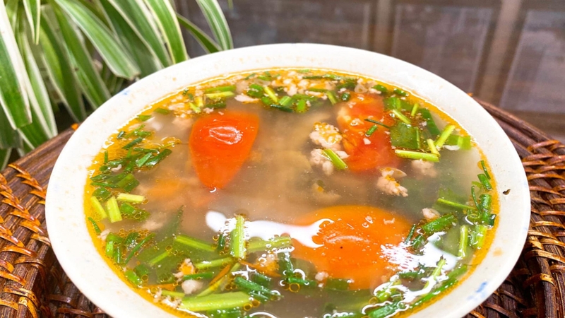 Bước 3: Hoàn thiện món canh sấu thịt băm