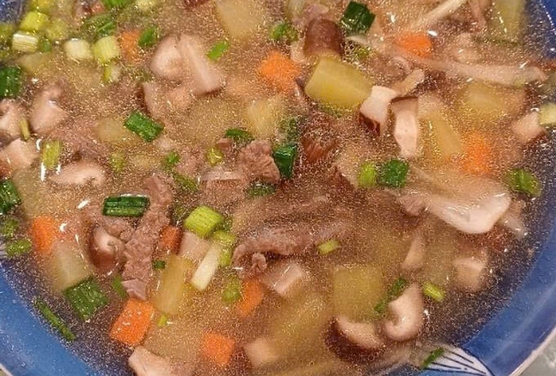 canh thịt bò nấm hương ảnh 5