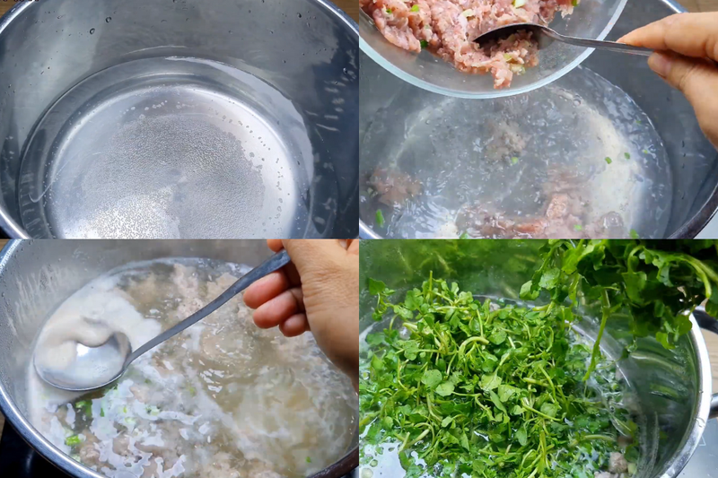 Canh xà lách xoong thịt băm (5)