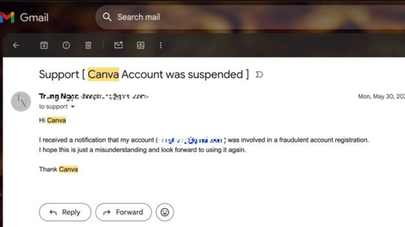 Liên hệ với bộ phận hỗ trợ khách hàng của Canva