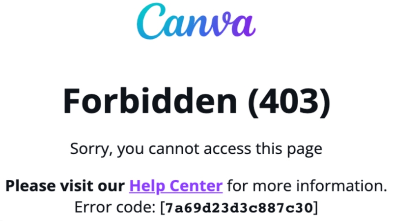 Canva gặp lỗi Error 403: disallowed_useragent