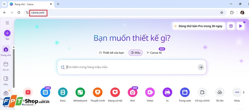 Đăng nhập hoặc Đăng ký Canva