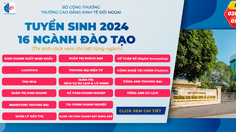 Các ngành học tại Cao đẳng Kinh tế Đối ngoại năm 2024 - 2025