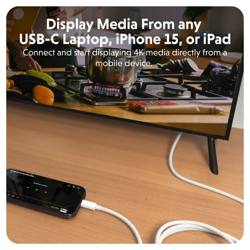 Cáp chuyển đổi Hub USB-C to HDMI 2.5M 4K 60hz Hyper KG (ảnh 6)