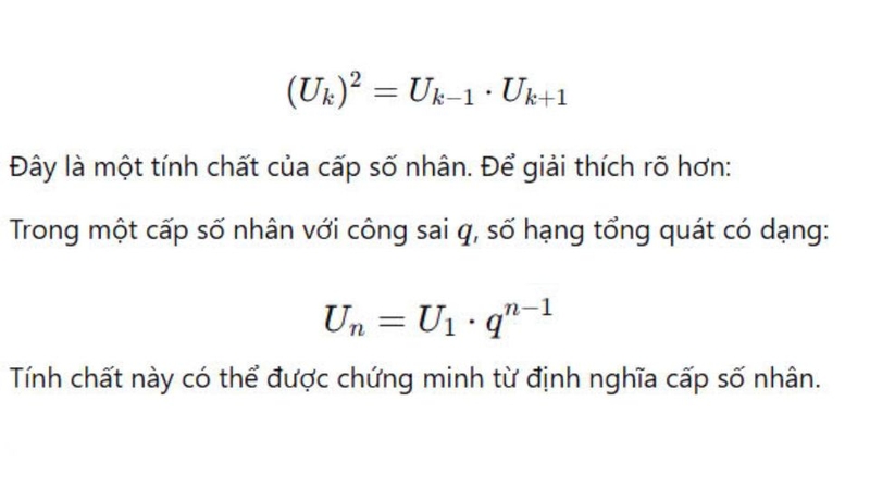 Tính chất của cấp số nhân