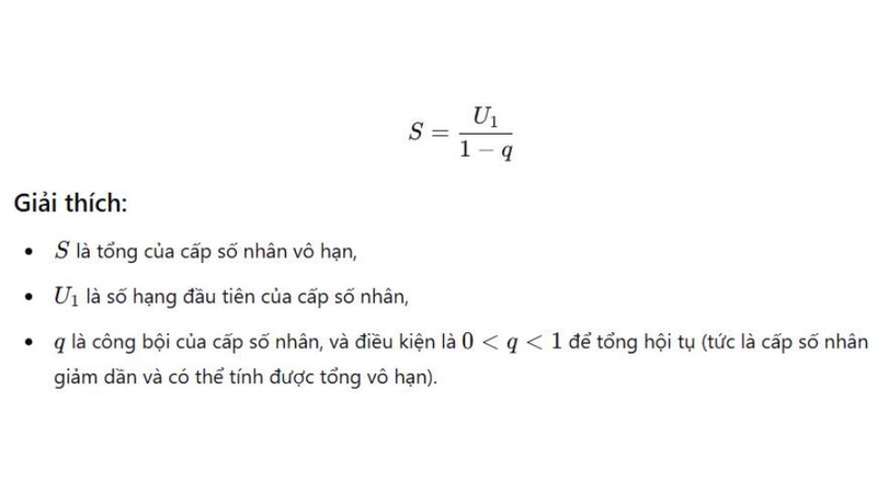 Công thức tính tổng của cấp số nhân lùi vô hạn