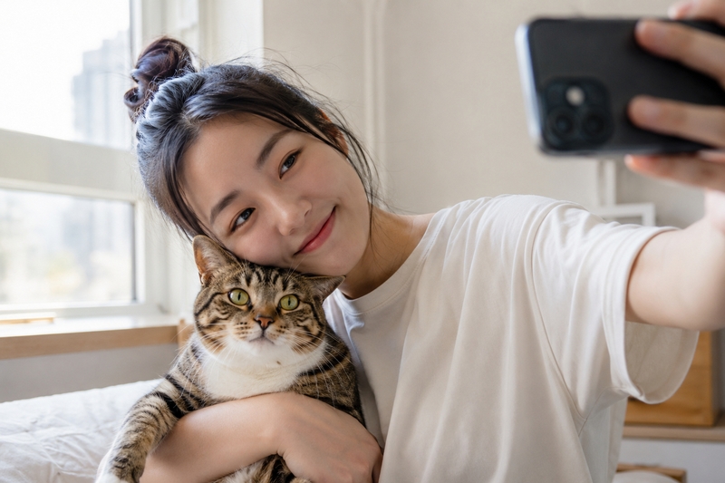 caption chụp với mèo ảnh 3