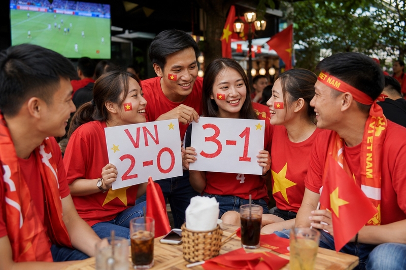 Caption cổ vũ bóng đá kiểu dự đoán tỷ số và khẩu hiệu