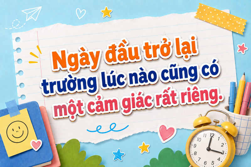 Caption tựu trường, ngày đầu quay lại lớp